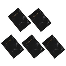 5X Moda Feminina Masculina Porta-Passaporte Documentos de Viagem MáRmore Pu Titular de CartãO de CréDito Pequena Carteira Bolsa Bolsa Preta