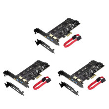 3X PCI-E to USB 3.0 PCI Express Card Incl.1 USB C and 2 USB A , M.2 NVME to PCIe 3.0 Adapter Card with Bracket