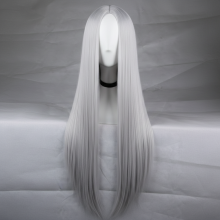 (Silver White) Anime Cosplay Wig Black Long Straight Hair