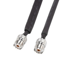 2X Porte/Fenêtre Traversant Câble Coaxial RF Plat SO239 UHF Femelle Vers UHF Femelle 50 Ohm RF Coax Pigtail Rallonge 20cm