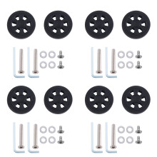 55mmx12mm Luggage Wheels Replacement Wear Resistant Environmental Protection PU Suitcase Replacement Wheels Black 4 Pair