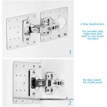 100Pcs Cabinet Hinge Repair Plate Kit Kitchen Cupboard Door Hinge Mounting Plate with Holes Flat Fixing Brace Brackets