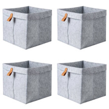 4X Nordisch Filz Aufbewahrungskorb Wohnzimmer Teetisch Kleinigkeiten Aufbewahrungskorb Stoff Filz Aufbewahrungsbox Schlafzimmer Socken Grau