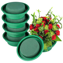 32 Packungen Blumen Schaum Rund in Schalen Mach Es Selbst Blumen Arrangement Kit Grüne Runde Nass Blumen Schaum Blöcke für Künstliche Blumen