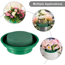 32 Packs Floral Foam Rounds in Bowls DIY Flower Arrangement Kit Green Round Wet Flower Foam Blocks for Artificial Flower