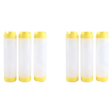 6X 16Oz Inverted Plastic Squeeze Bottles, Rechargeable Tip Large Valve Dispenser Condiment Squeeze Bottle pour Sauces Ketchup