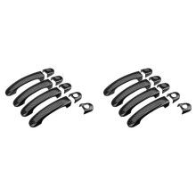 18 Pièces ABS Chrome Poignée de Porte Couvre Garniture pour TRANSPORTER T5 T6 CADDY VAN 2003-2015 Style en Fibre de Carbone