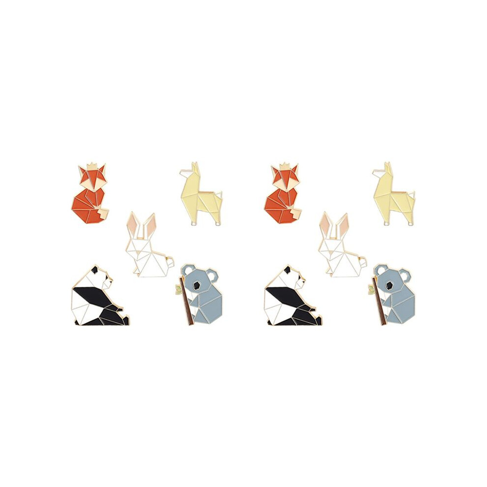 10 Pcs Animal Enamel Pins Set Cartoon Panda Koala Alpaca Rabbit Lapel Pin Brooches Badges For Backpacks Jackets 6031999928482
