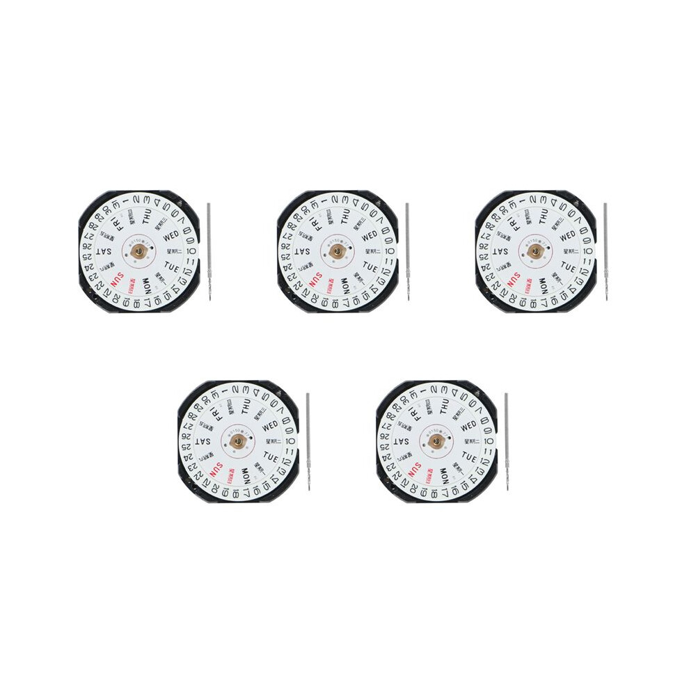 5X Watch Accessories Vx33e Movement Vx33 Three Pin Double Calendar Window Quartz Movement Without Batteries 4712612518380