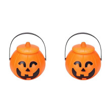 2X Pumpkin Candy Bucket,Halloween Pumpkin Bucket,Trick or Treat Pumpkin Bucket Jack Lantern Candy Basket Halloween Party