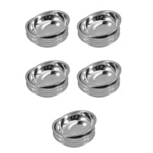 5Pcs Silver Stainless Steel Tea Bag Plate Holder Space-Saving Tea Tray