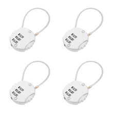 4Pcs Portable Silver Padlocks with Number Code for Suitcase and Locker