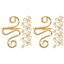 10Pcs Aluminum Alloy Crochet Finger Rings Knitting Tension Tool Gold