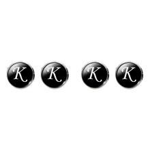 2St Zwarte Glass Cuff-Link En Collar Button, Ontwerp