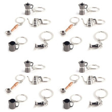 20 ST Barista Coffee Tamper Nyckelring Espresso Portafilter Moka Kanna Nyckelring Bärbar Kaffe Tillbehör Present