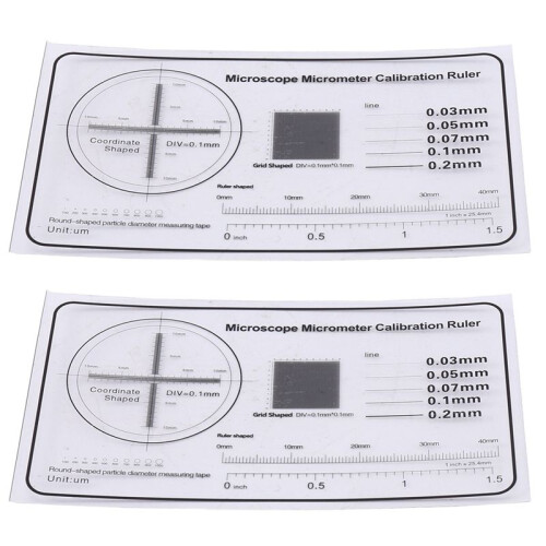 2X Microscope Correction Ruler Optical Correction Sheet Precision Instrument Detection Film Calibration Plate,B