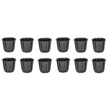 Moule à Canele, Coupe à Muffins à Cannele, Moule à Cannele Antiadhésif 12 Pièces Canneles Gris-Noir