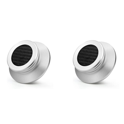 2X Record Weight Stabilizer with Soft Protective Pad for Hifi Vinyl LP Disc Record Player Profile (Silver)