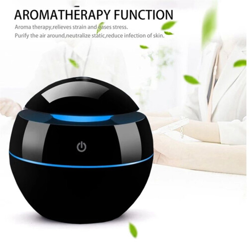 2X Air Humidifier Ultrasonic USB Aroma Diffuser LED Night Light Electric Essential Oil Diffuser Aromatherapy Black 1