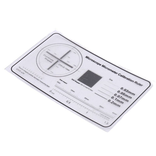 2X Microscope Correction Ruler Optical Correction Sheet Precision Instrument Detection Film Calibration Plate,B