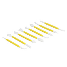 8Pcs Fondant Cake Carving Tool Set for Cake Decorating Yellow