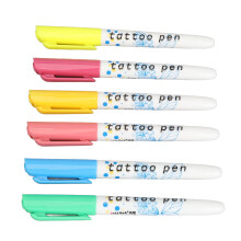 6er-Pack 0,5ml Neon-Skin-Tattoo-Marker für Gesicht- und Körperkunst