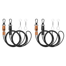 4 Stuks Gevlochten Lederen Badge Lanyards voor ID Badges Houders Sleutels Lange Riem Nek Lanyard Sleutelhanger voor Mannen, Vrouwen A