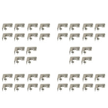 40Pcs L Type Glass Fixing Clip 2 Way Glass Connectors for 6-10mm Furniture Hardware Glass Accessories