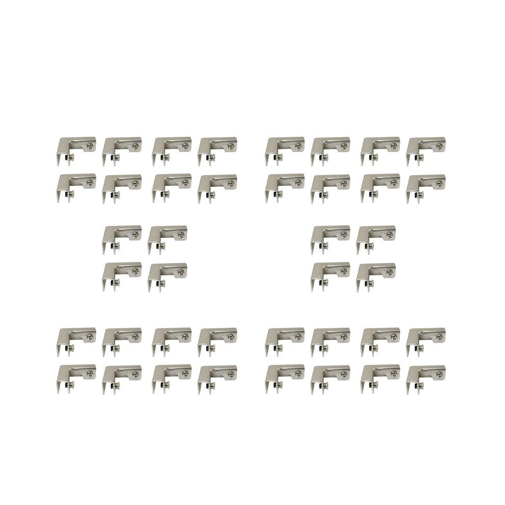 40Pcs L Type Glass Fixing Clip 2 Way Glass Connectors For 6-10Mm Furniture Hardware Glass Accessories 6031532310637