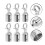 12Pcs Durable Silver Barrier Rope End Caps with Stanchion Rope Hooks 10