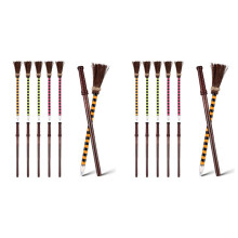 24X Wandpotloden Set Halloween Heksenbezem Potloden Wizard Feestartikelen Halloween Thema Verjaardag Goody Bag Filler Gunsten