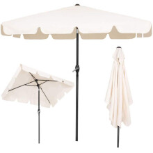 Parasol de jardin - Springos - Rectangulaire 240 cm - Inclinaison - Manivelle manuelle - Écru
