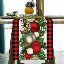 5X Linen Red and Black Check Plaid Christmas Table Runner 72 Inches Long Seasonal Winter Christmas Table Decoration