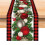 5X Linho Vermelho e Preto Xadrez Xadrez Corredor de Mesa de Natal 72 Polegadas Longa Sazonal Inverno DecoraçãO de Mesa de Natal 5