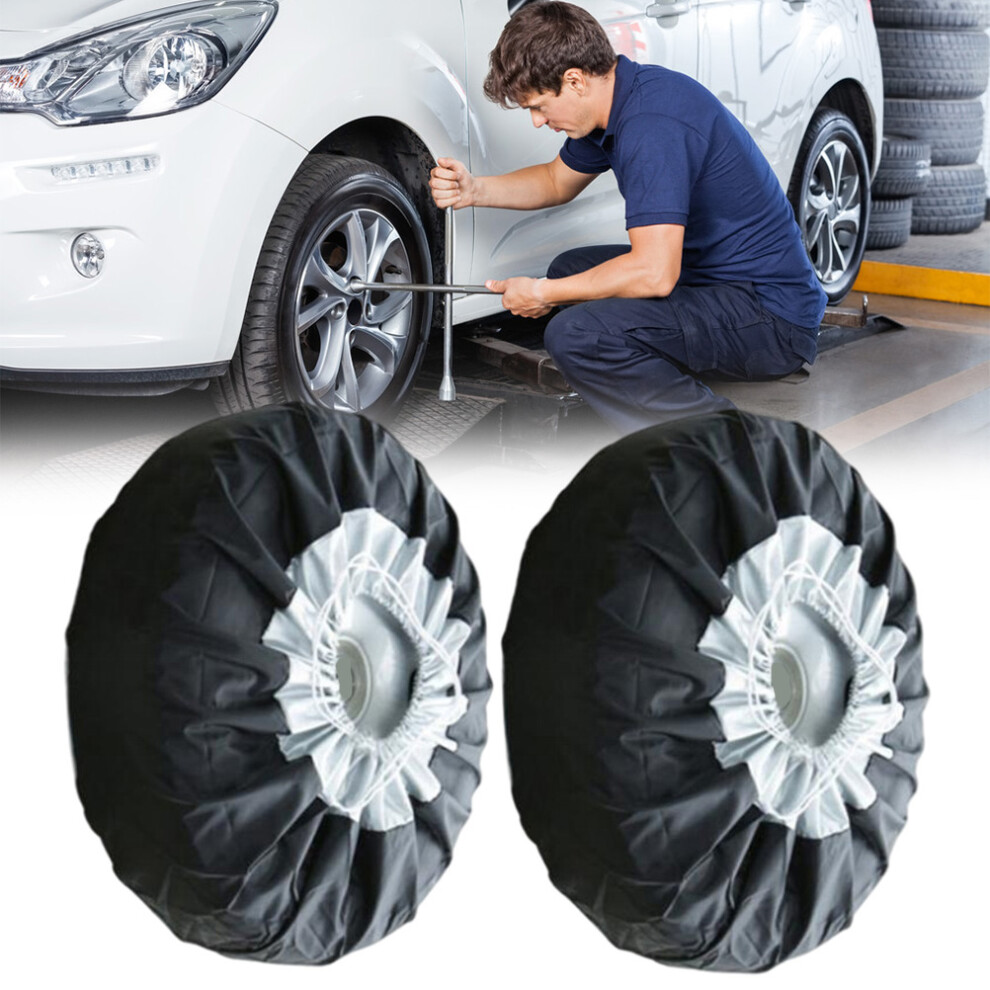 Waterproof Wheel Tire Cover Sunscreen Storage Bag 6530Cm & 8047Cm Black 7681387723213
