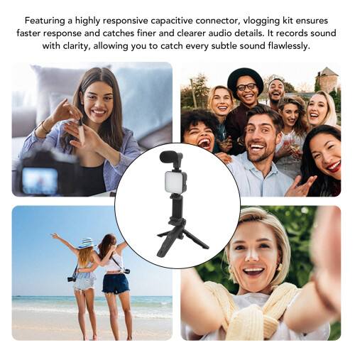Smartphone Vlog Kit with LED Fill Light, Tripod, Microphone & Remote 1