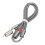 Nylon Shielded 3.5mm to 2RCA Audio Adapter Cable 0.5m Dark Gray 1