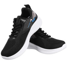 1Pair Womens Black Mesh Tennis Sneakers Athletic Non-Slip Gym Shoes