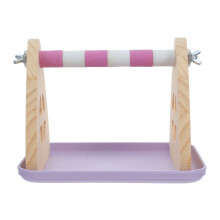 Dual-Function Bird Perch with Tray Wood Parrot Training Stand