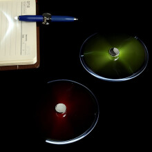 Blauer Metall-Fidget-Stift mit LED-Licht, Gyroskop, 3 LR41 Batterien