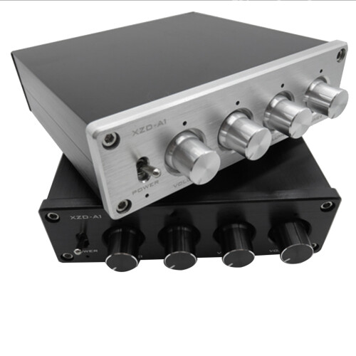HIFI Lossless 1 Input 4 Output RCA HUB Audio Distributor Signal Selector  Source Switcher Volume Amplifier(Silver) 1