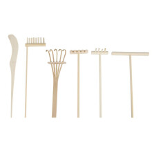 Ensemble D'Outils en Bambou de Râteau de Jardin Zen Japonais, Kit de Jouet de ThéRapie de Jeu de Sable de Bac à Sable en Bois pour la MéDitation