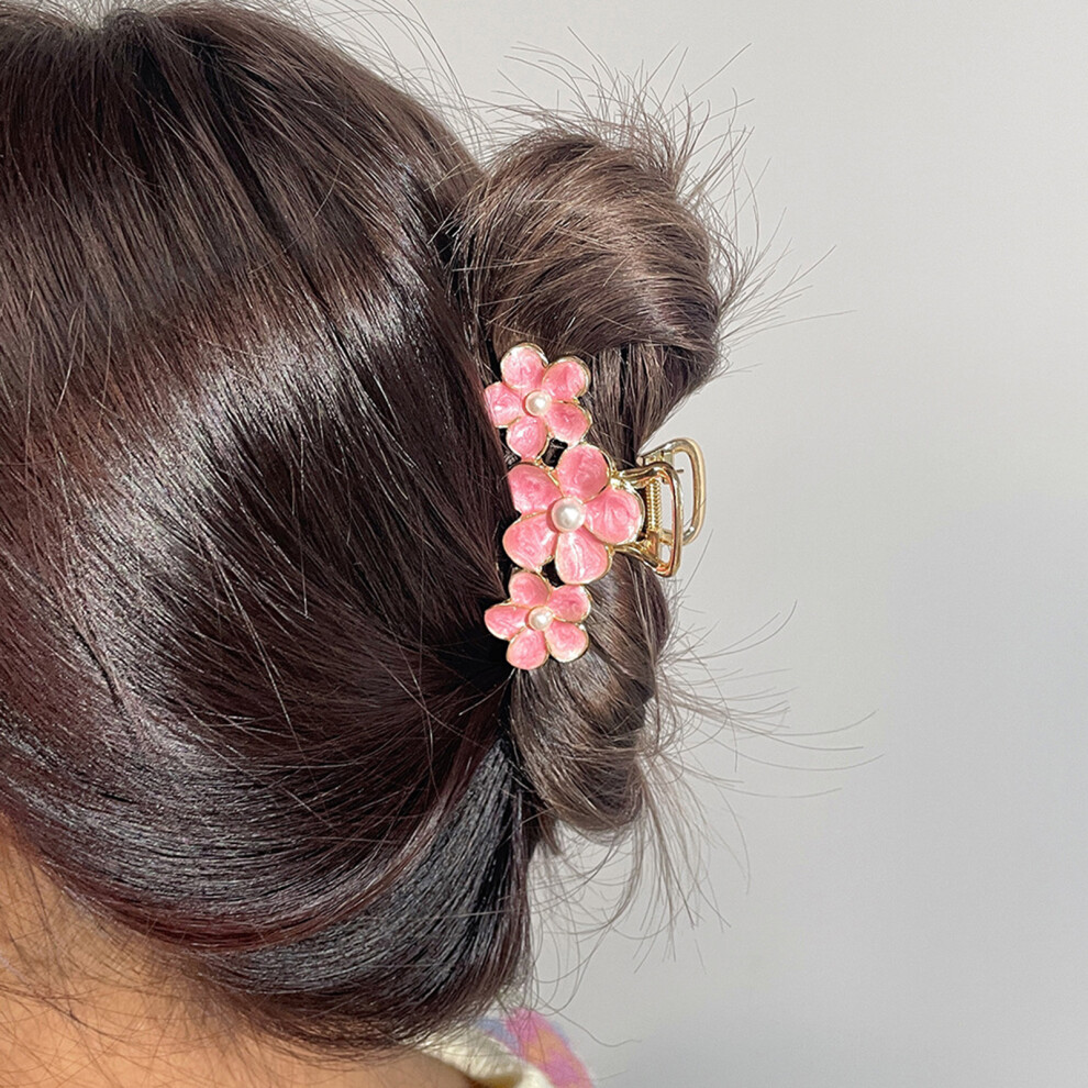 Zhouq-Outdoors (Peach Blossom Pollen) Strong Hold Flower Claw Clip For Women