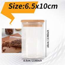 12Pcs Glass Jars Set(300Ml),Clear Spice Jars with Bamboo Lids, Food Storage Jars Canisters for Kitchen Counter Organizer