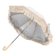 Baby Outdoor Sonnenschirm Beige mit Chrysantheme, UV-beständiger Strandschirm