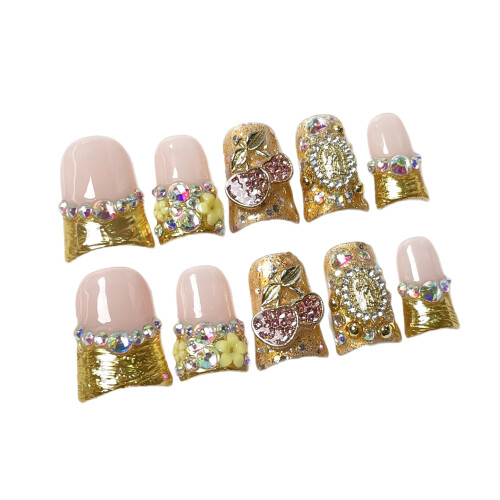 (S) French Tip Resin Fake Nails - Zero Pressure 1