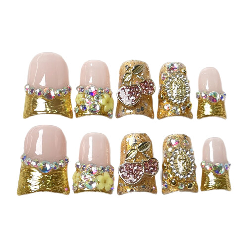(S) French Tip Resin Fake Nails - Zero Pressure 2