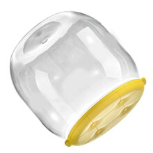 Toy Storage Stool Round Yellow Plastic, 46.2oz