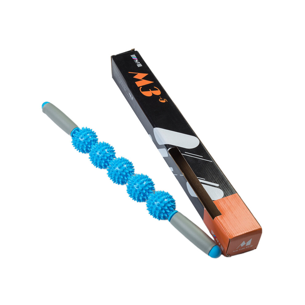 Hue-Grain (Blue) 5-Spike Muscle Roller - Gym Massage Stick
