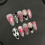 (S) Skull Print Blush Pink Press-On Nails, 10PCS 1